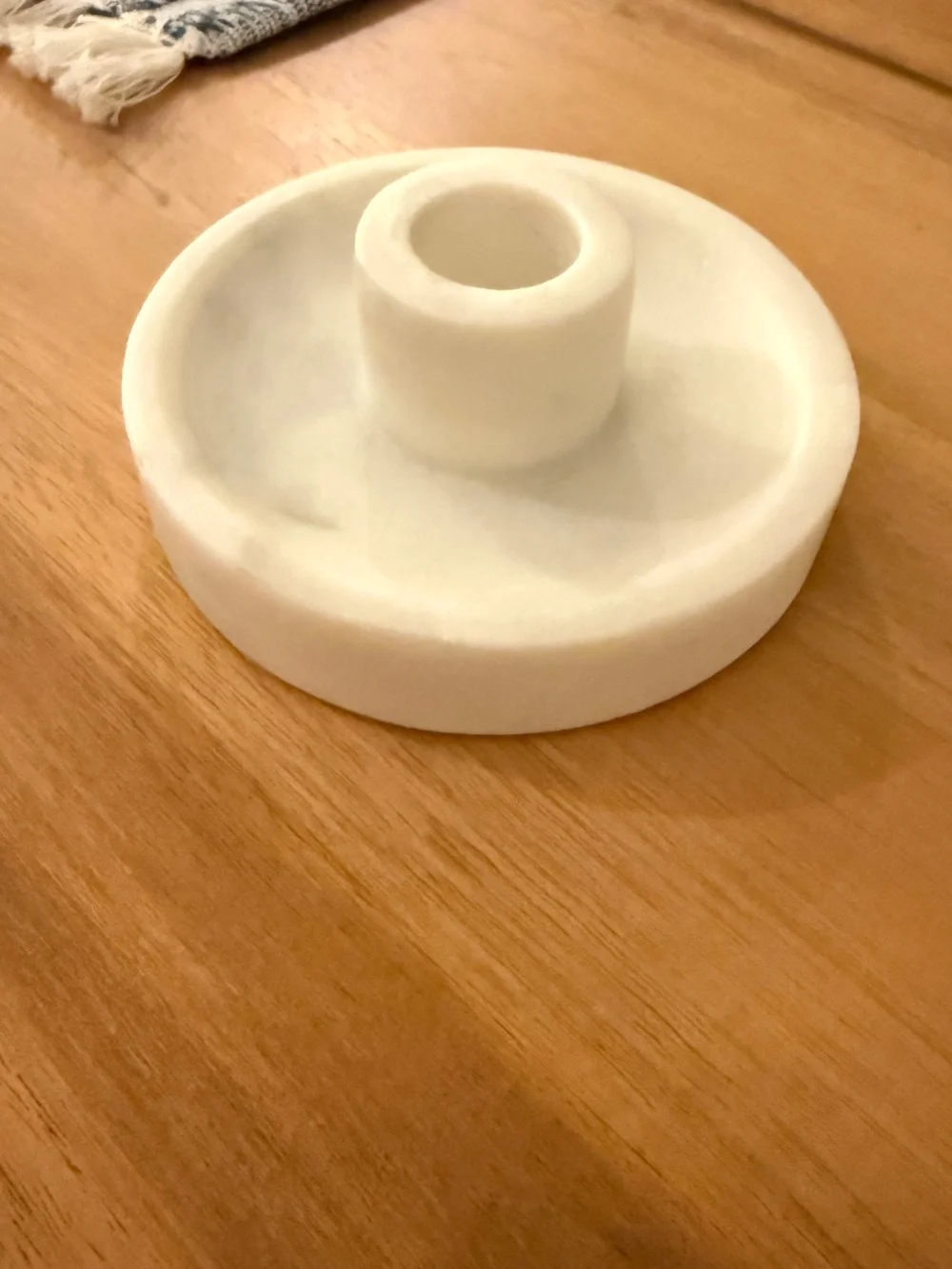 Threshold White Marble Round Base Taper Candle Holders (Pair)